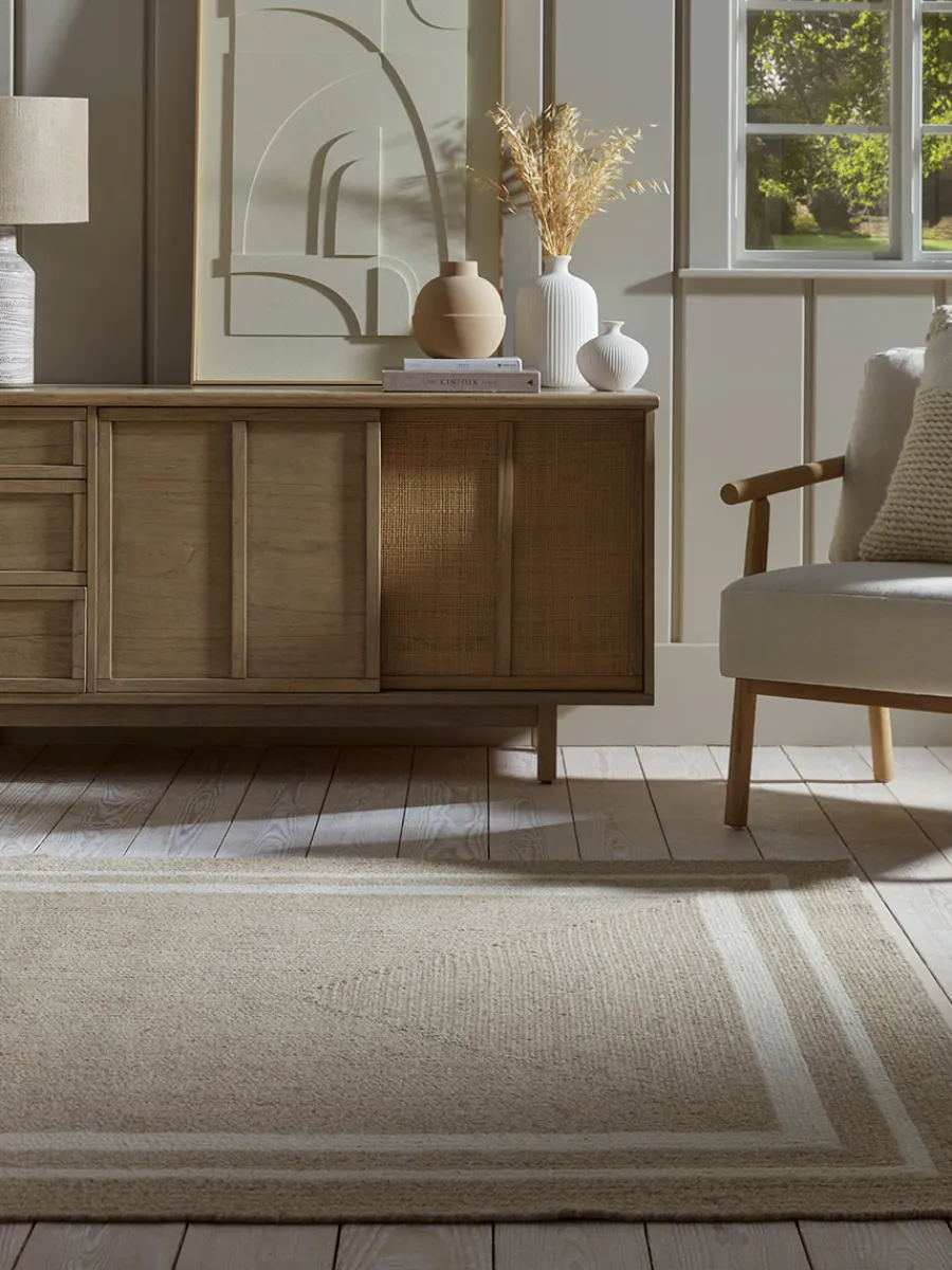 Cox & Cox Rugs|Rugs<Agna Border Rug - Natural