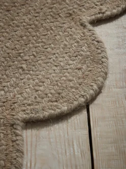 Cox & Cox Rugs|Rugs<Agna Round Scalloped Rug - Natural