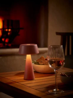 Cox & Cox Decorative Outdoor Lights|Decorative Outdoor Lights<Aldan Outdoor Table Lamp - Coral