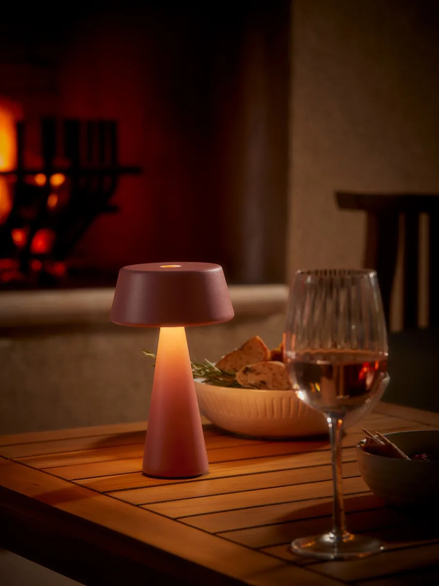 Cox & Cox Decorative Outdoor Lights|Decorative Outdoor Lights<Aldan Outdoor Table Lamp - Coral