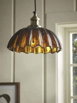 Cox & Cox Pendants<Amber Scalloped Pendant