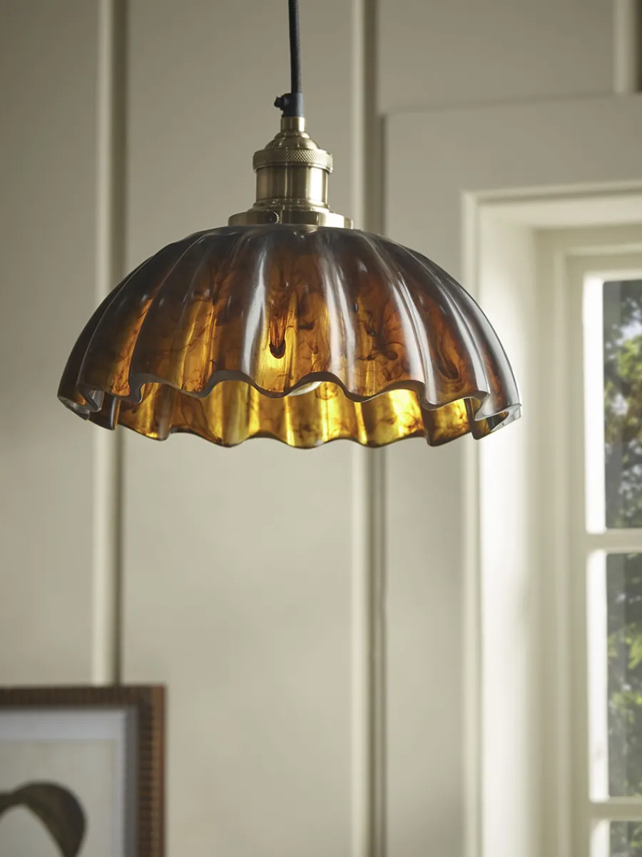 Cox & Cox Pendants<Amber Scalloped Pendant