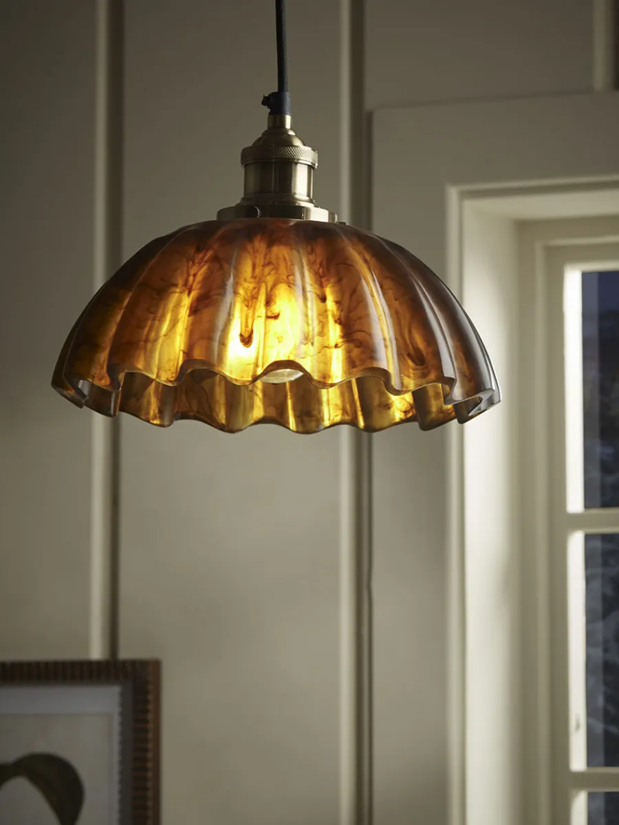Cox & Cox Pendants<Amber Scalloped Pendant
