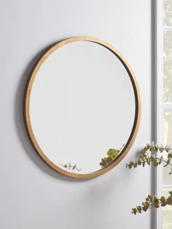 Cox & Cox Round Mirrors|Wall Mirrors<Antique Brass Bevelled Round Mirror - Small