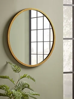 Cox & Cox Round Mirrors|Wall Mirrors<Antique Brass Bevelled Round Mirror - Small