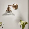 Cox & Cox Wall Lights<Antique Fluted Glass Wall Light - Brass