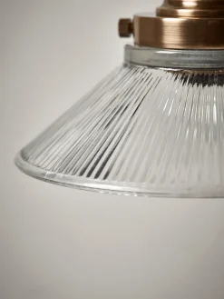 Cox & Cox Wall Lights<Antique Fluted Glass Wall Light - Brass