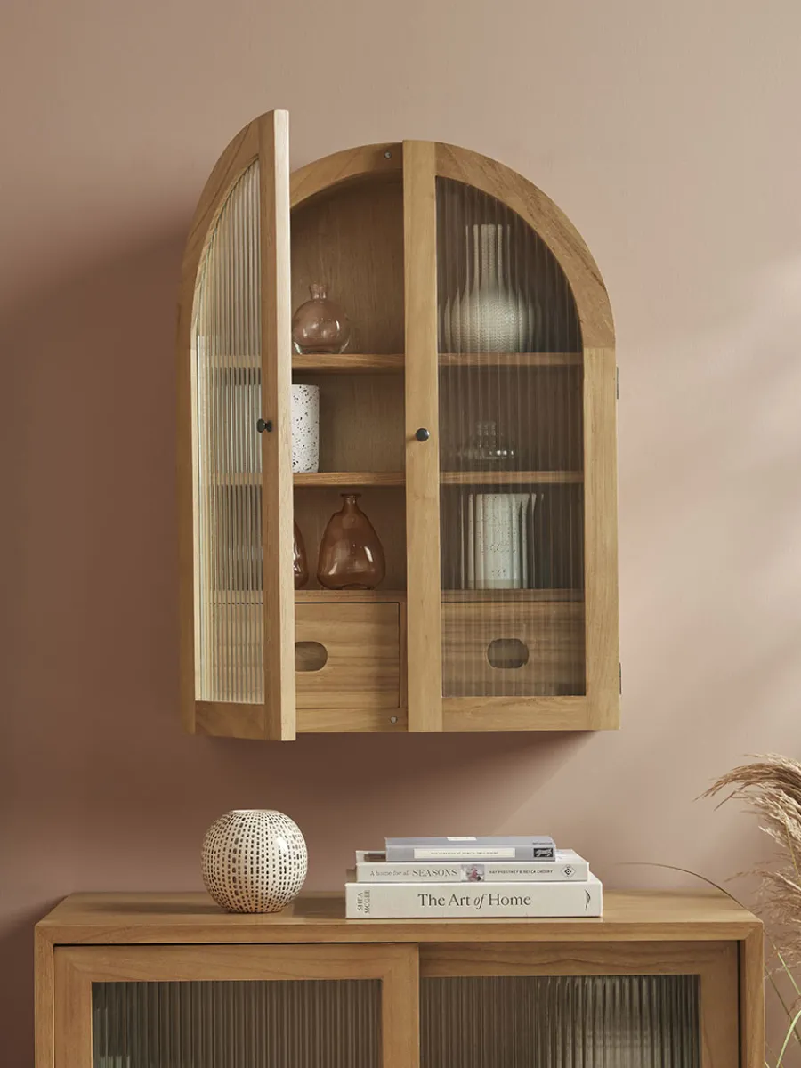 Cox & Cox Cabinets<Arched Teak Storage Cabinet
