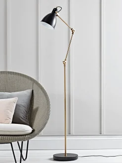 Cox & Cox Floor Lamps<Black & Brass Angle Floor Lamp