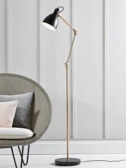 Cox & Cox Floor Lamps<Black & Brass Angle Floor Lamp