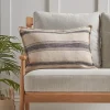 Cox & Cox Cushions|Cushions<Black & Natural Striped Cushion Cover - Rectangle