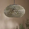 Cox & Cox Pendants<Black & Natural Woven Pendant - Small