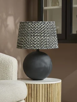 Cox & Cox Table Lamps|Bedside Lights<Black Chevron Table Lamp