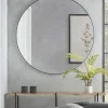 Cox & Cox Round Mirrors|Wall Mirrors<Black Slim Frame Round Mirror - Extra Large
