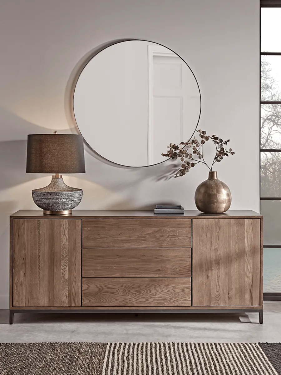 Cox & Cox Round Mirrors|Wall Mirrors<Black Slim Frame Round Mirror - Extra Large