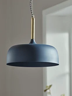 Cox & Cox Pendants<Blue & Brass Pendant Light