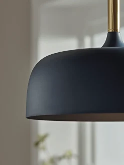 Cox & Cox Pendants<Blue & Brass Pendant Light