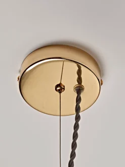 Cox & Cox Pendants<Blue & Brass Pendant Light