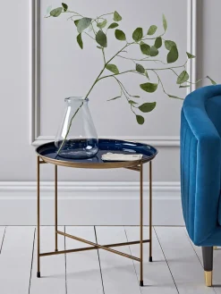 Cox & Cox Side Tables<Blue & Gold Tray Table