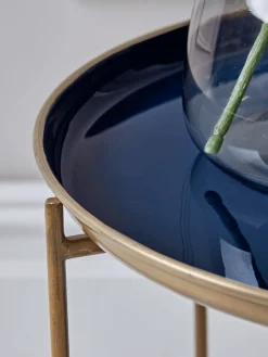 Cox & Cox Side Tables<Blue & Gold Tray Table