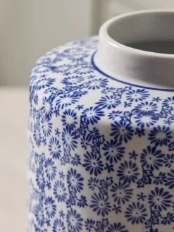 Cox & Cox Vases<Blue & White Patterned Storage Pot