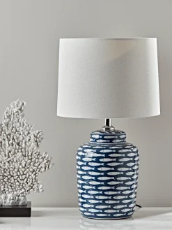 Cox & Cox Table Lamps<Blue Fish Table Lamp