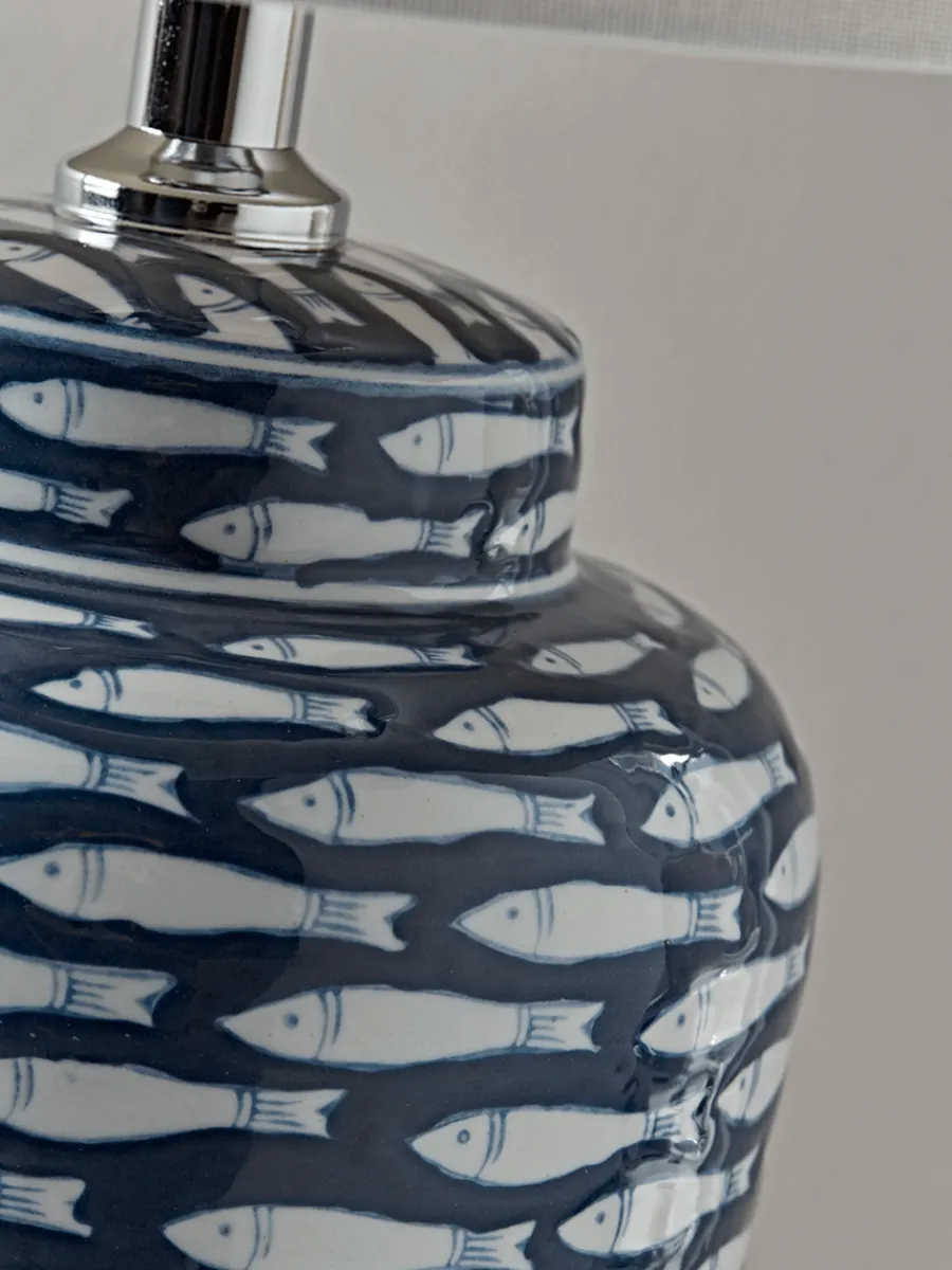 Cox & Cox Table Lamps<Blue Fish Table Lamp