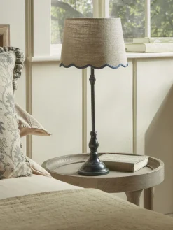 Cox & Cox Table Lamps|Bedside Lights<Blue Scalloped Edge Table Lamp