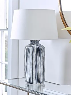 Cox & Cox Table Lamps<Blue Stripe Table Lamp