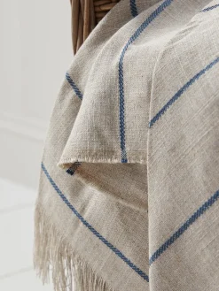 Cox & Cox Throws<Blue Striped Throw