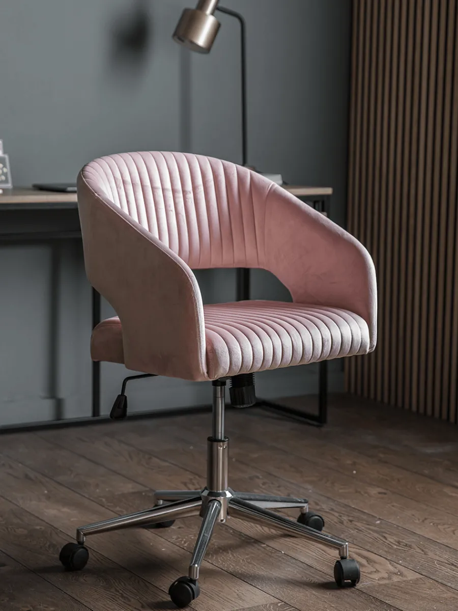 Cox & Cox Office Chairs<Blush Velvet Office Chair