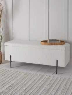 Cox & Cox Ottomans, Footstools & Pouffes|Benches<Bouclé Storage bench