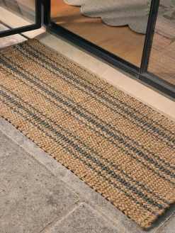 Cox & Cox Doormats|Doormats<Braided Jute French Stripe Doormat - Double