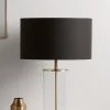 Cox & Cox Table Lamps<Brass & Black Glass Table Lamp