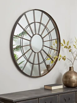 Cox & Cox Decorative Mirrors|Round Mirrors<Bronze Round Window Mirror