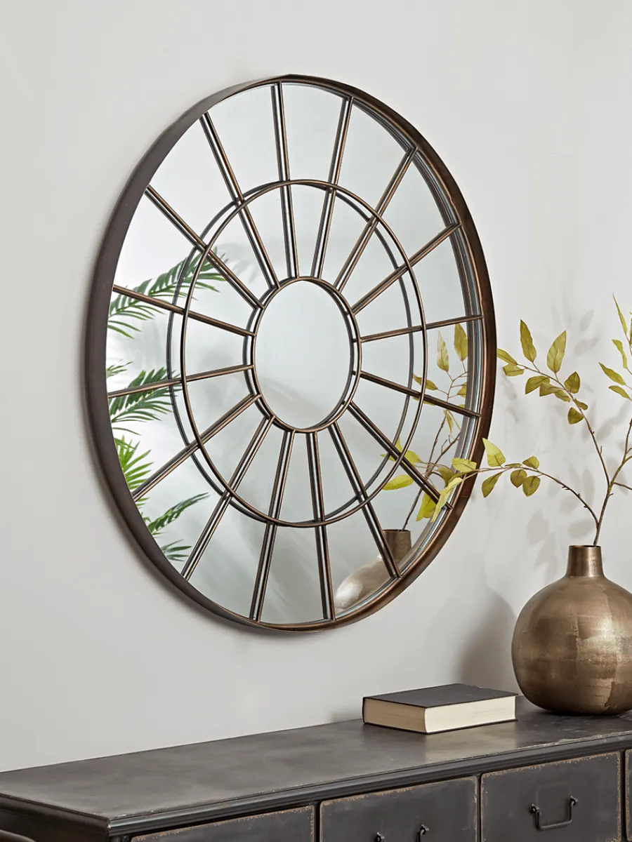 Cox & Cox Decorative Mirrors|Round Mirrors<Bronze Round Window Mirror