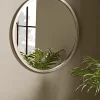 Cox & Cox Round Mirrors|Wall Mirrors<Burnished Silver Bevelled Round Mirror - Small