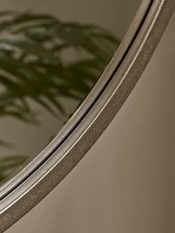 Cox & Cox Round Mirrors|Wall Mirrors<Burnished Silver Bevelled Round Mirror - Small