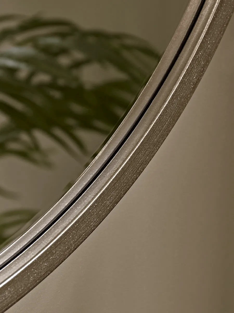 Cox & Cox Round Mirrors|Wall Mirrors<Burnished Silver Bevelled Round Mirror - Small