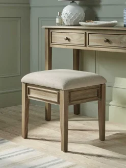 Cox & Cox Dressing Tables & Stools|Dressing Tables & Stools<Camille Dressing Table Storage Stool - Limewashed