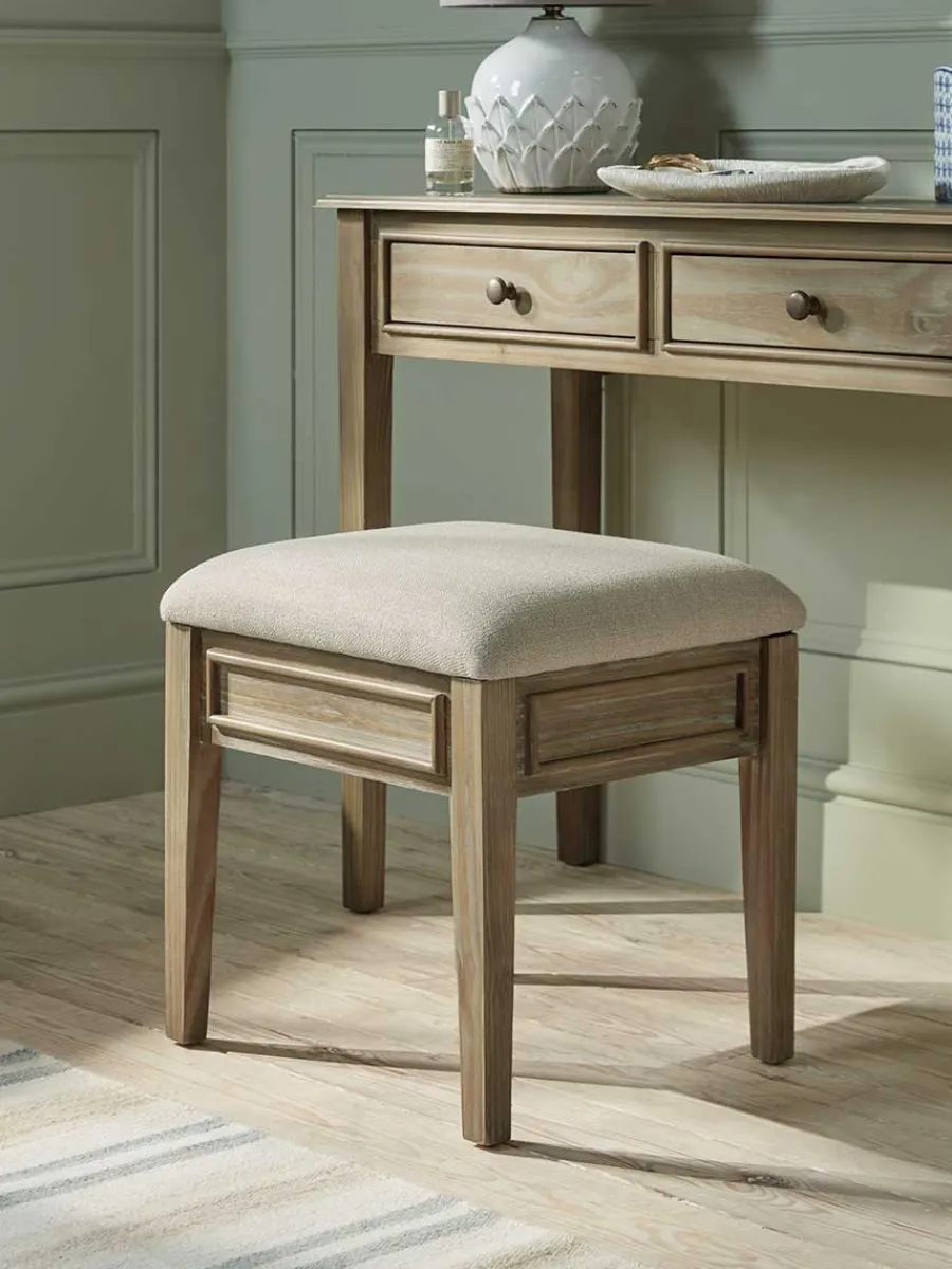 Cox & Cox Dressing Tables & Stools|Dressing Tables & Stools<Camille Dressing Table Storage Stool - Limewashed