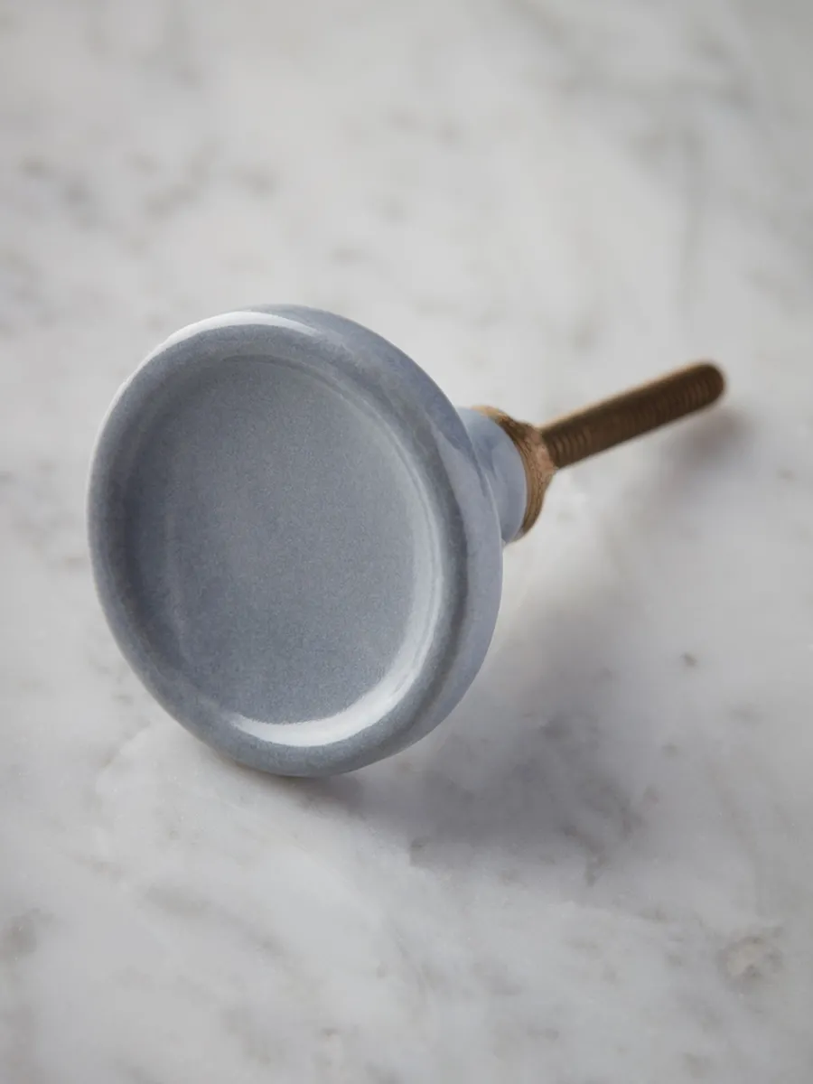 Cox & Cox Hardware<Ceramic Round Knob - Blue