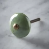 Cox & Cox Hardware<Ceramic Round Knob - Sage