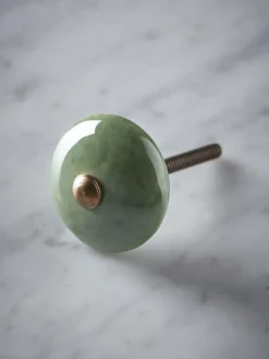 Cox & Cox Hardware<Ceramic Round Knob - Sage