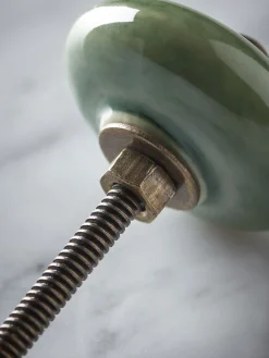 Cox & Cox Hardware<Ceramic Round Knob - Sage