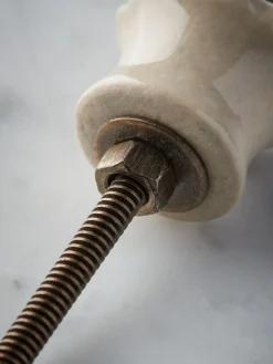 Cox & Cox Hardware<Ceramic Scalloped Handle - White