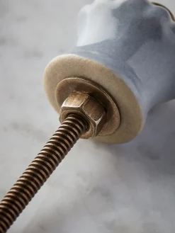 Cox & Cox Hardware<Ceramic Scalloped Handle - Blue