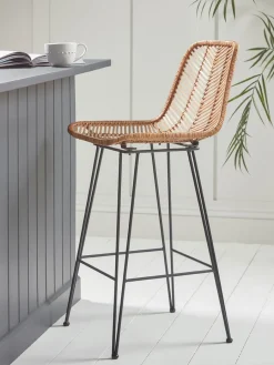 Cox & Cox Stools<Chevron Flat Rattan Counter Stool
