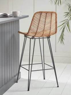 Cox & Cox Stools<Chevron Flat Rattan Counter Stool