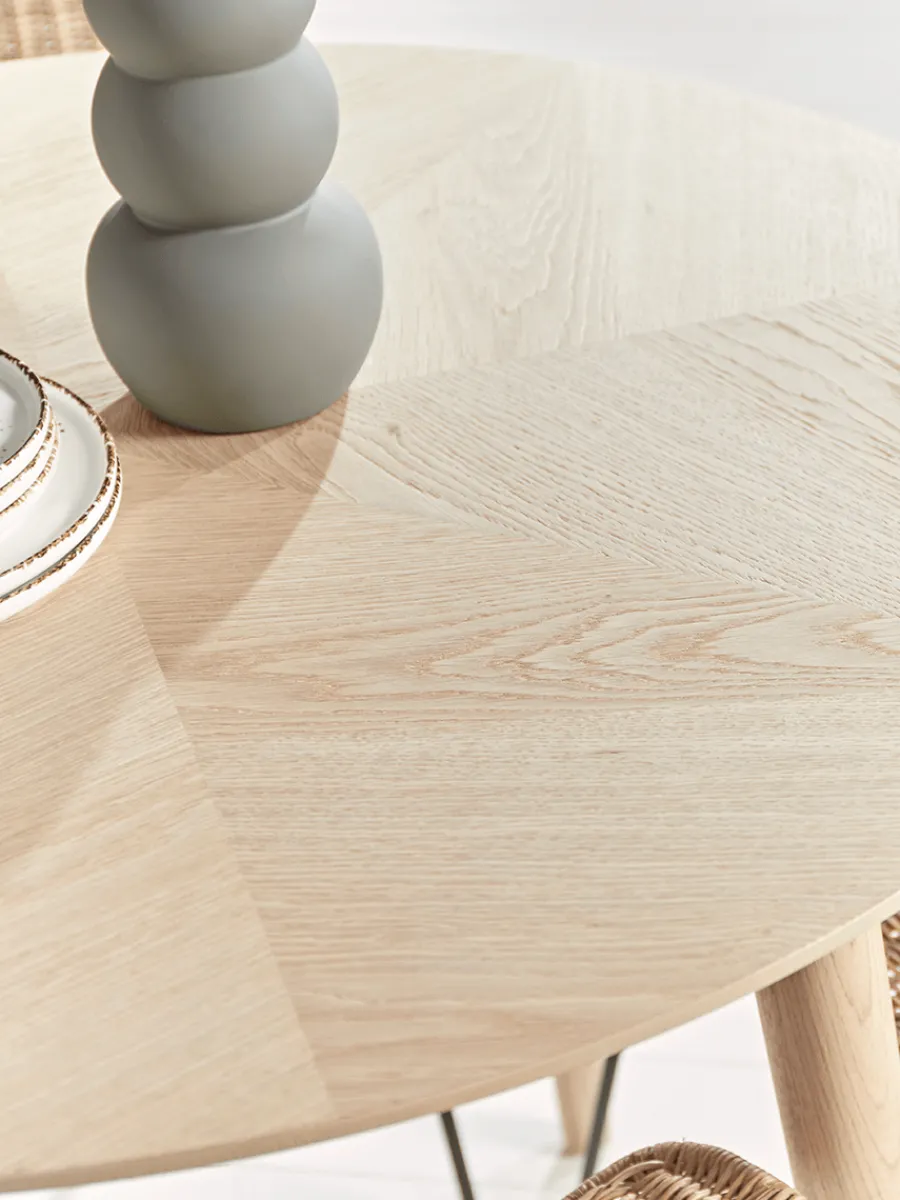 Cox & Cox Dining Tables<Chevron Oak Dining Table - Round